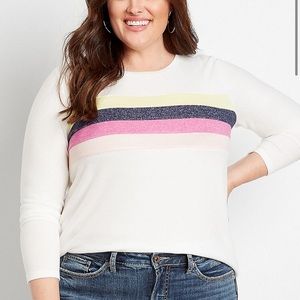 Maurices plus size 2 2x baseball striped shirt